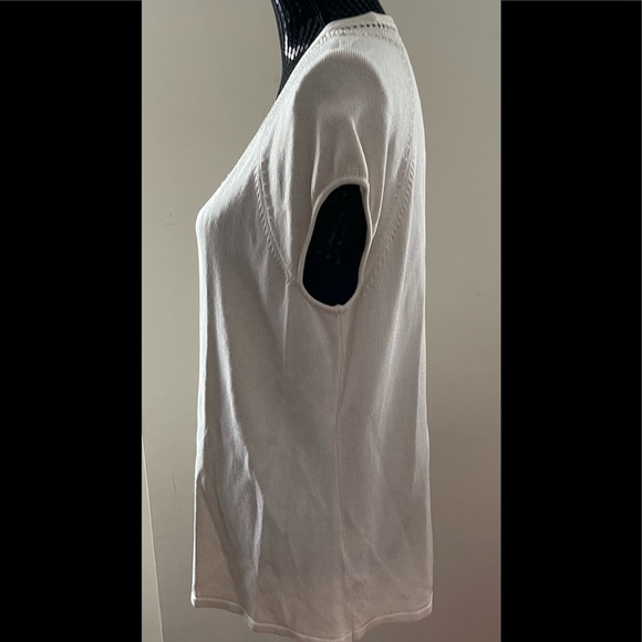 Jones New York Cream Silky Knit Cap Sleeve Sweater Size XL - Picture 3 of 8